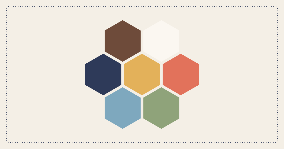English paper piecing hexagons arranged as a seven-hexagon flower