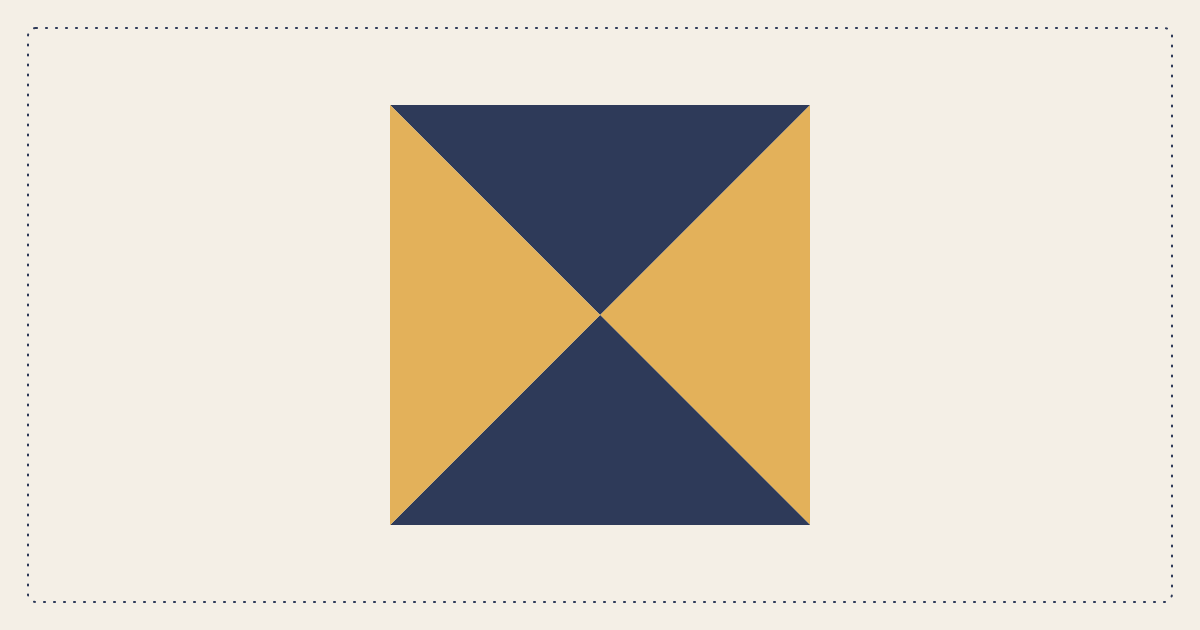 Hourglass quilt blocks made of four quarter-square triangles