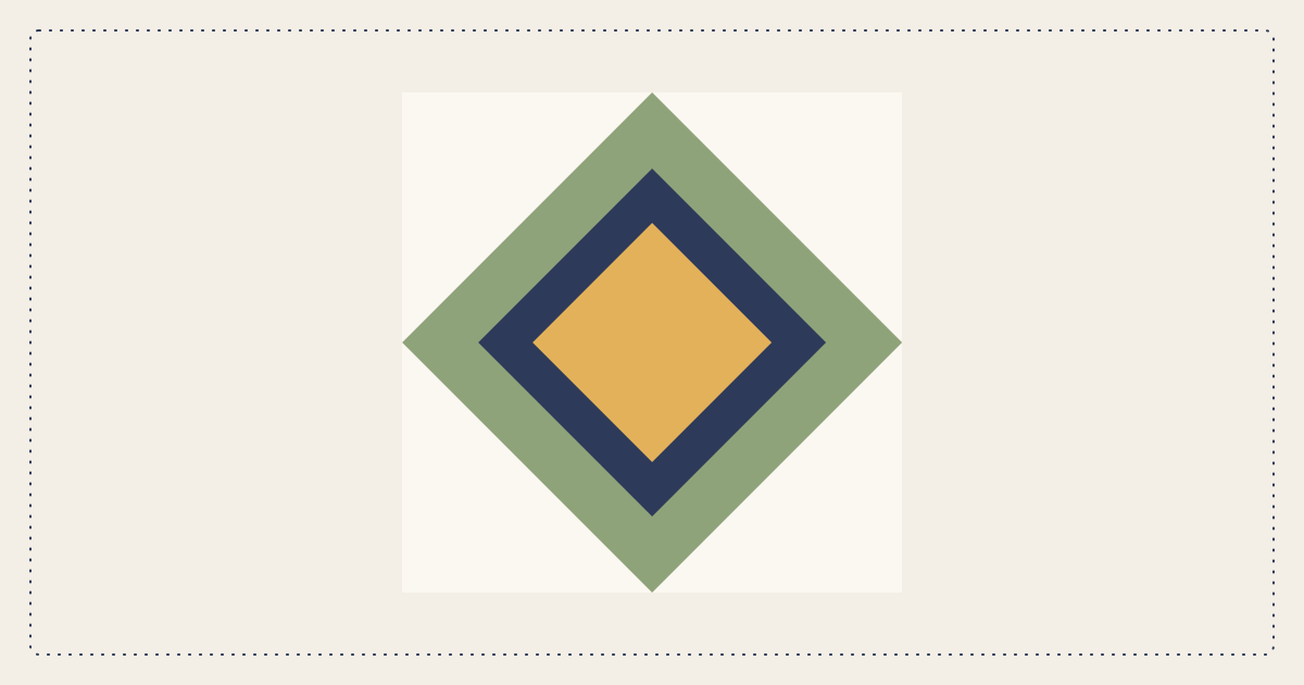An on-point quilt with side triangles and corner triangles filling the edges