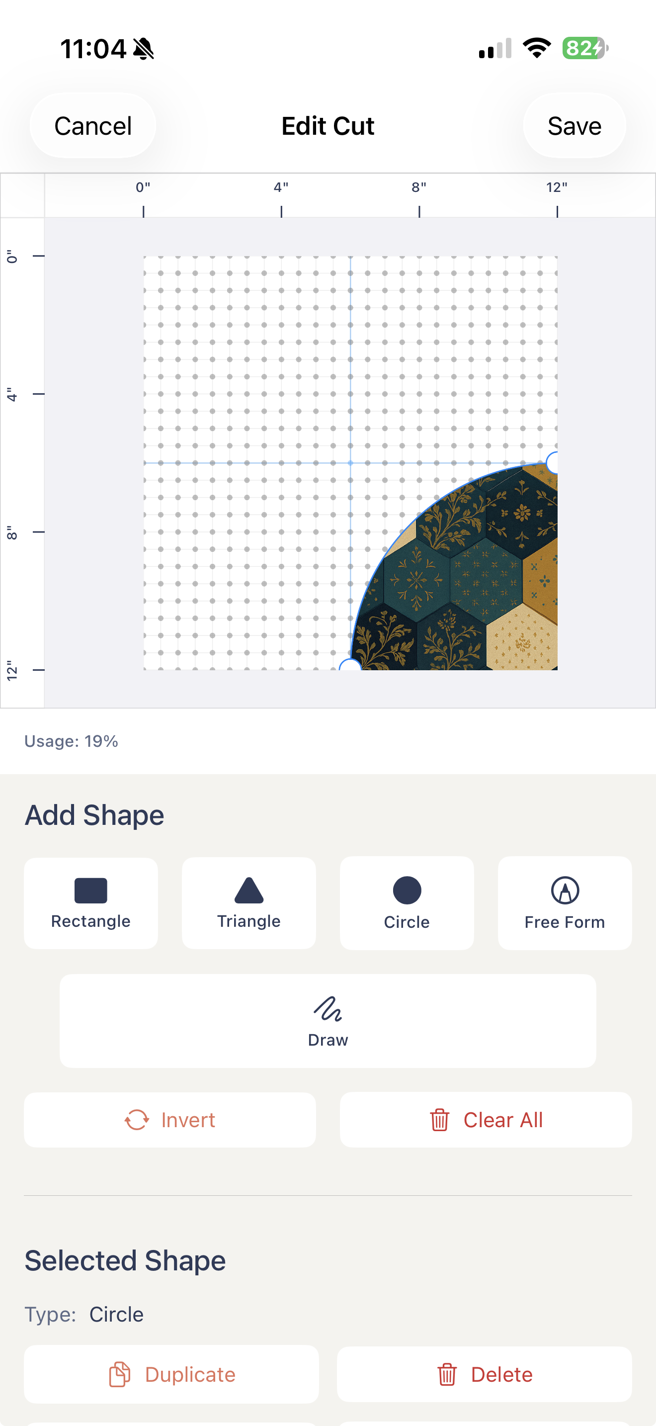 Custom cut pattern designer tool for creating unique quilt block shapes