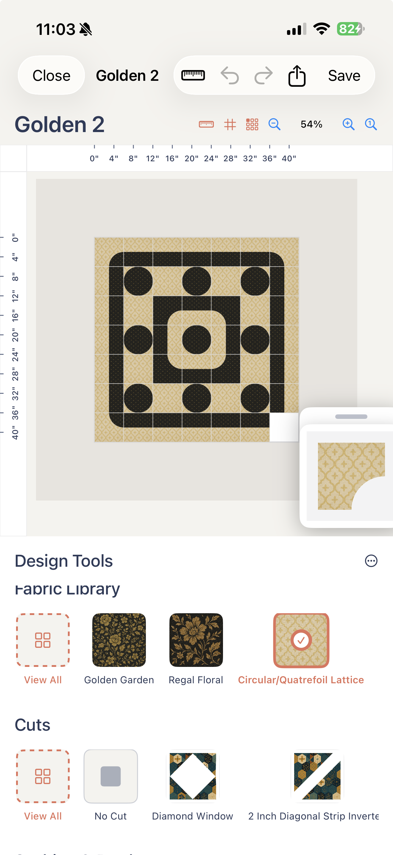 Quiltler 3 quilt design canvas with colorful block pattern editor